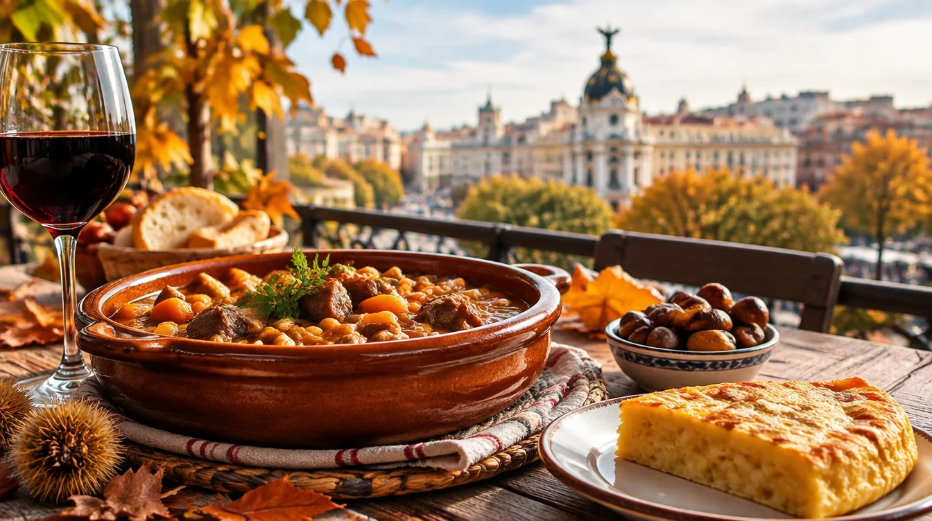 Platos tradicionales de comida de otoño en Madrid